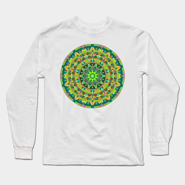 The Green Man Mandala Long Sleeve T-Shirt by HealingHearts17